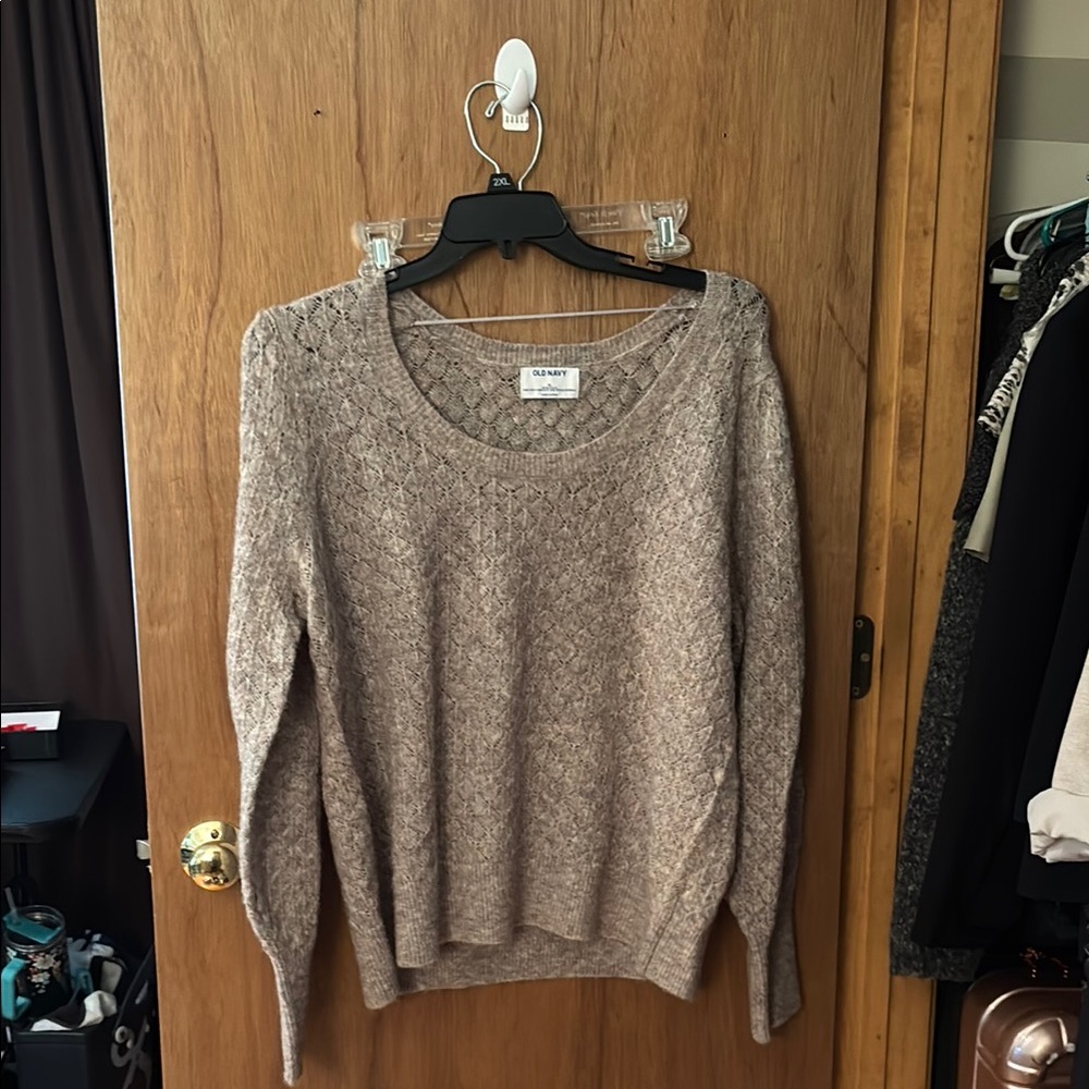 Old Navy Tan Crew Neck Sweater Soft Knit Pullover